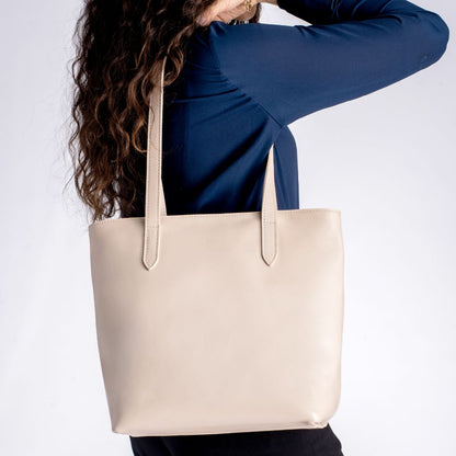 Everyday Tote | Beige (M) (Zipper)